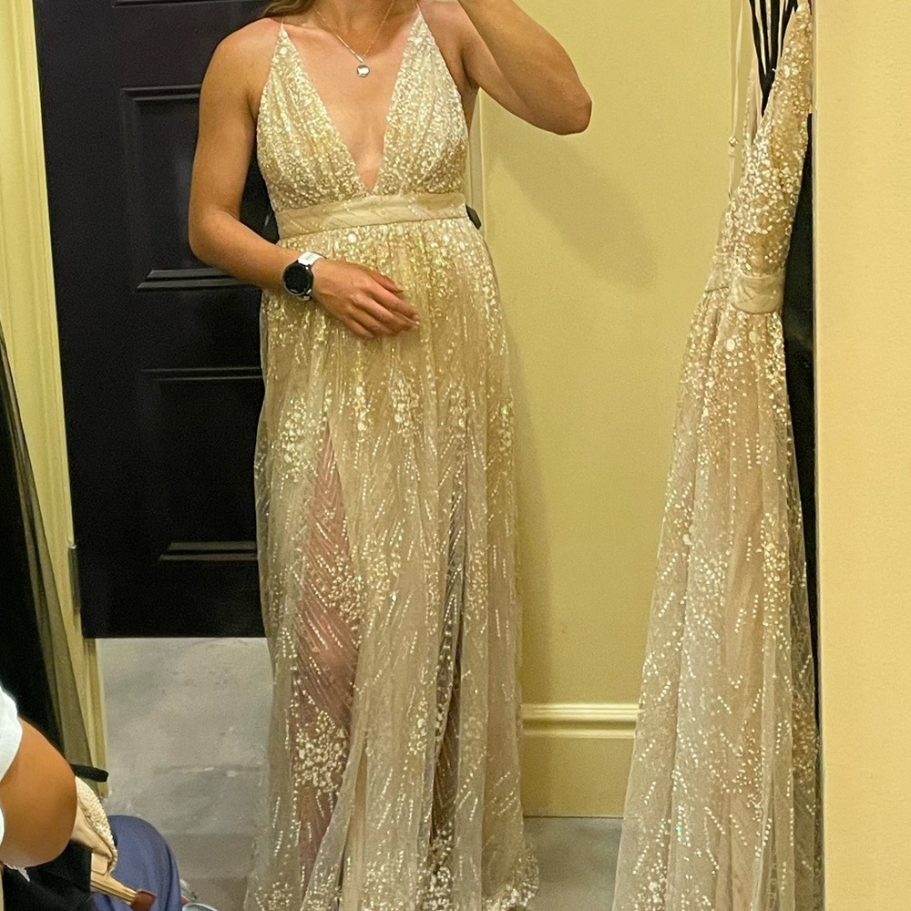Gold prom dress